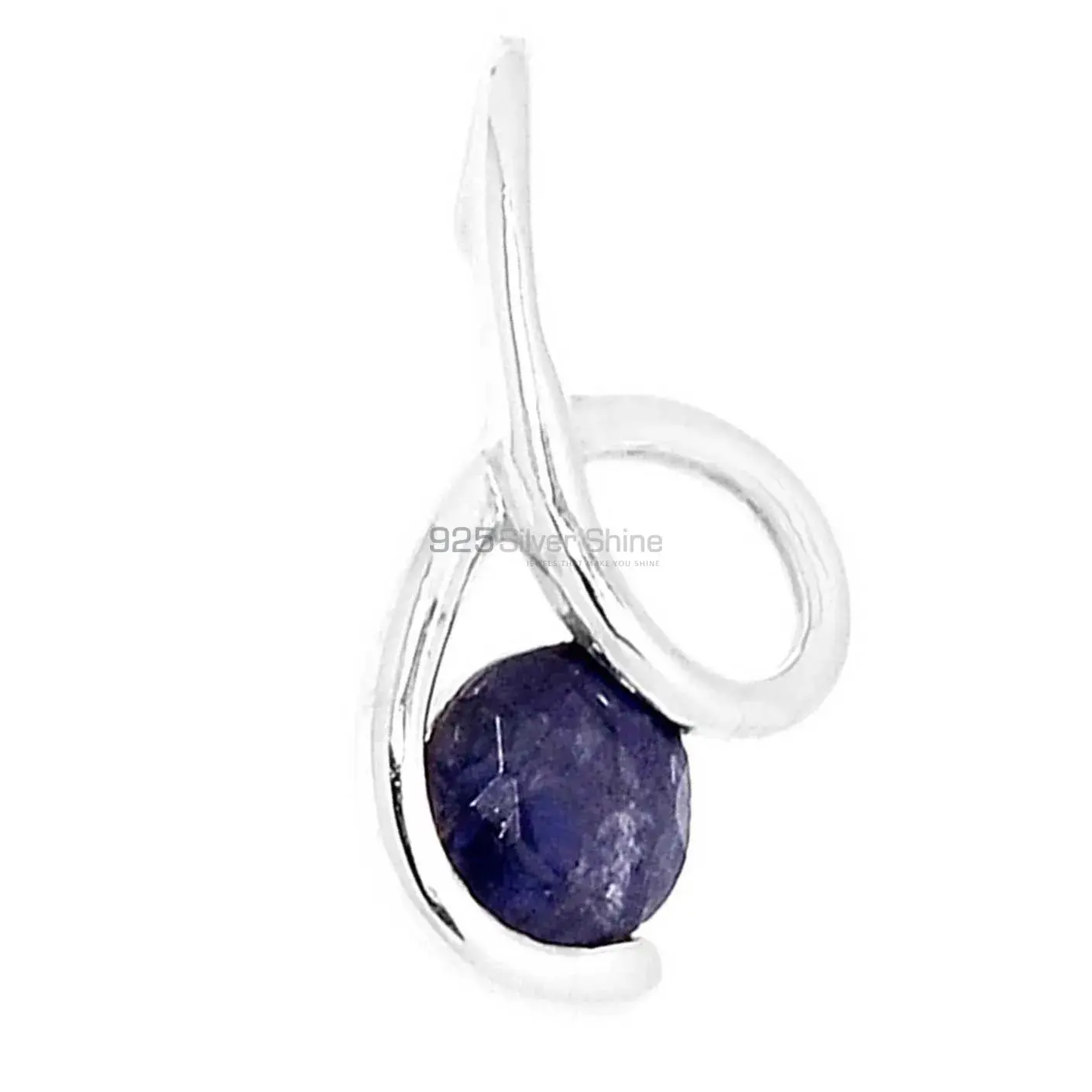 Wholesale 925 Sterling Silver Handmade Pendants In Blue Sapphire Gemstone Jewelry 925SSP302-3_0