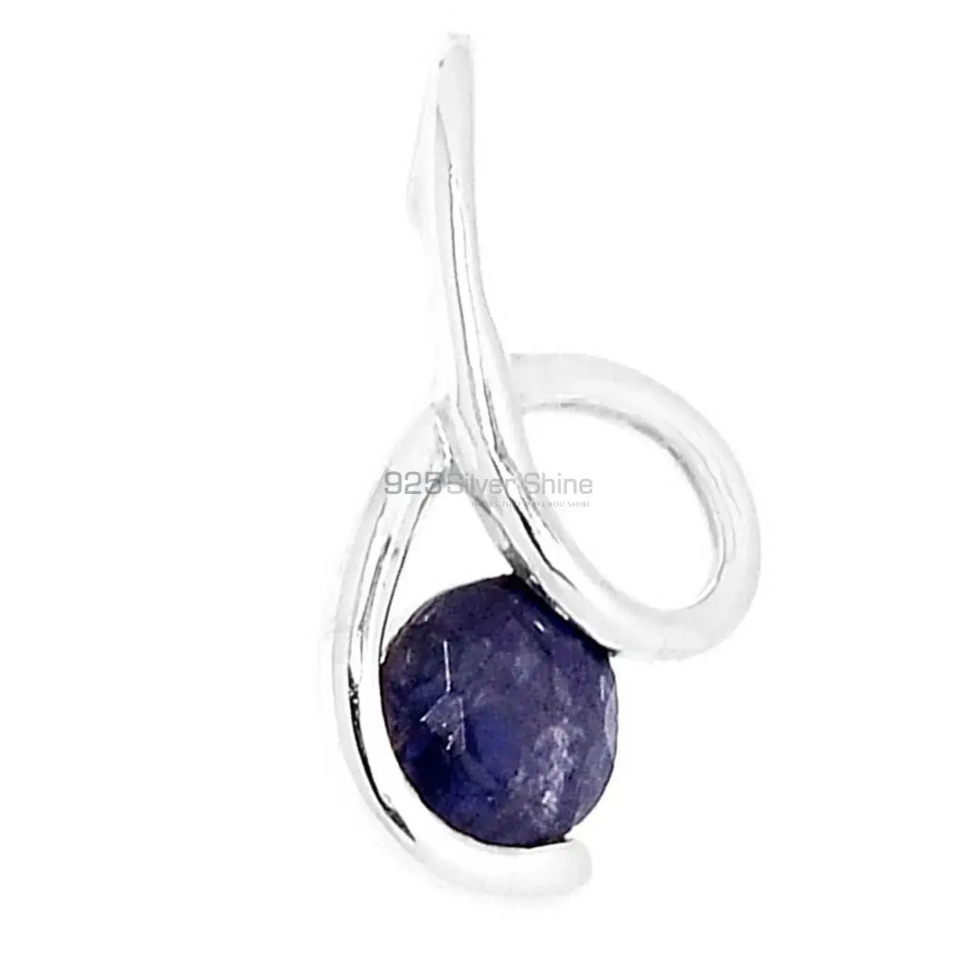 925 Sterling Silver Handmade Pendants In Blue Sapphire Gemstone Jewelry 925SSP302-3_1