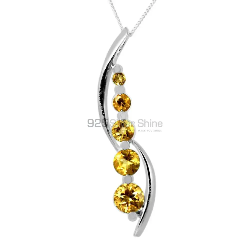 Wholesale 925 Sterling Silver Handmade Pendants In Citrine Gemstone Jewelry 925SP261-6