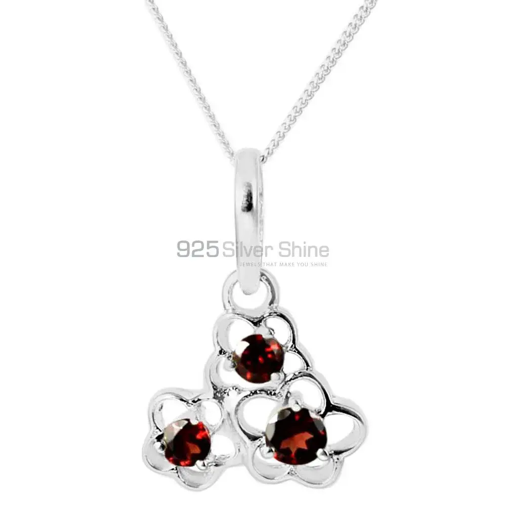 Wholesale 925 Sterling Silver Handmade Pendants In Garnet Gemstone Jewelry 925SP213-4