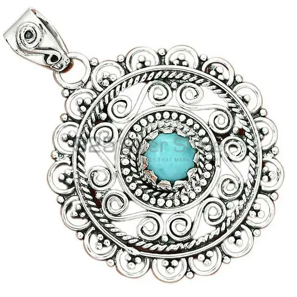 Wholesale 925 Sterling Silver Handmade Pendants In Larimar Gemstone Jewelry 925SP19-7