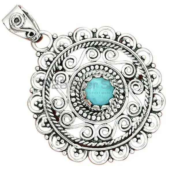 925 Sterling Silver Handmade Pendants In Larimar Gemstone Jewelry 925SP19-7_0