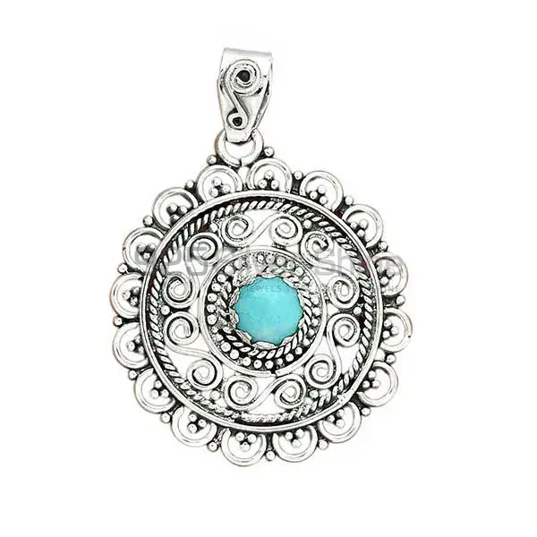 Wholesale 925 Sterling Silver Handmade Pendants In Larimar Gemstone Jewelry 925SP19-7_2