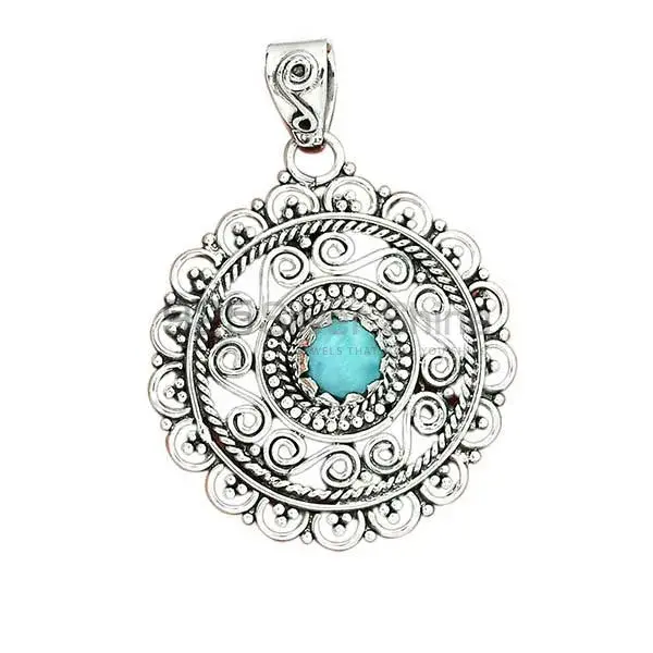 Wholesale 925 Sterling Silver Handmade Pendants In Larimar Gemstone Jewelry 925SP19-7_4