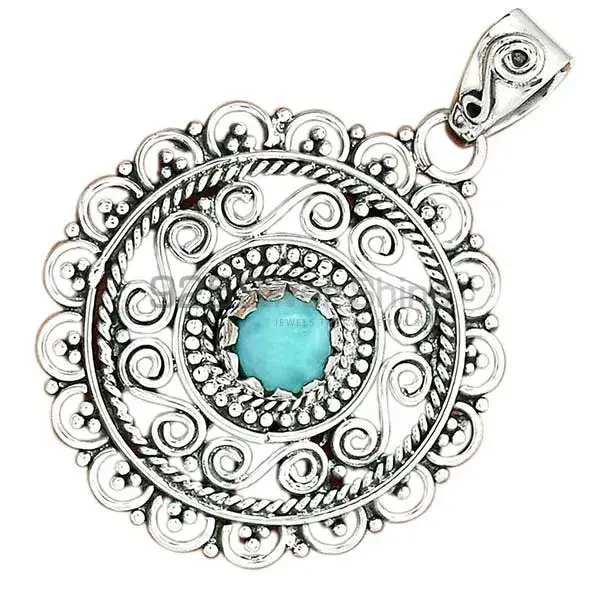 Wholesale 925 Sterling Silver Handmade Pendants In Larimar Gemstone Jewelry 925SP19-7_5