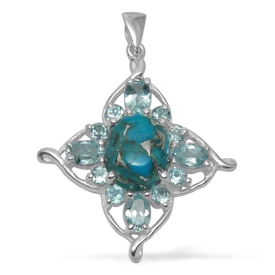 925 Sterling Silver Handmade Pendants In Multi Gemstone Jewelry 925SP1471_0