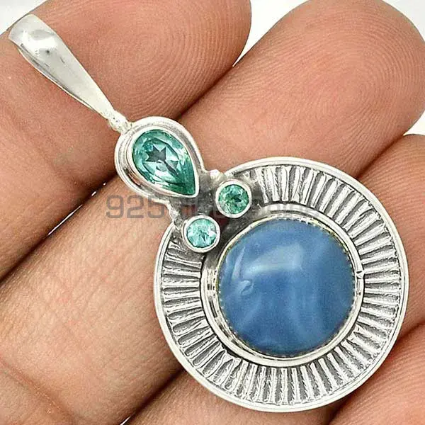 Wholesale 925 Sterling Silver Handmade Pendants In Multi Gemstone Jewelry 925SP62-2_0