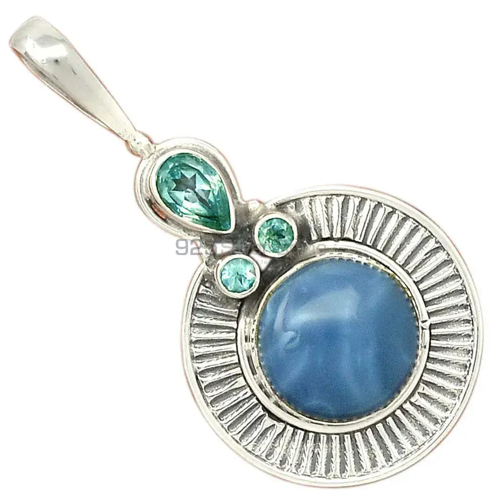 925 Sterling Silver Handmade Pendants In Multi Gemstone Jewelry 925SP62-2_2