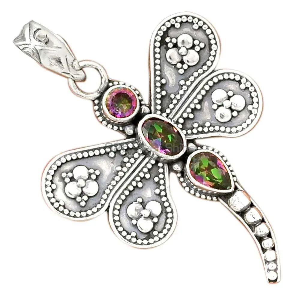 Wholesale 925 Sterling Silver Handmade Pendants In Mystic Topaz Gemstone Jewelry 925SP085-3