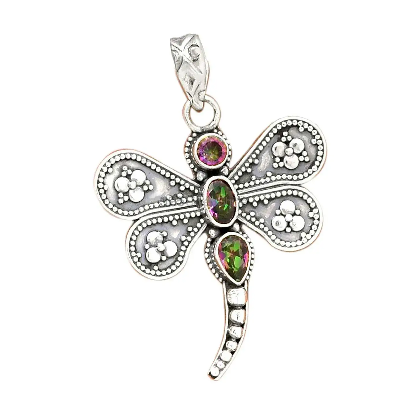 Wholesale 925 Sterling Silver Handmade Pendants In Mystic Topaz Gemstone Jewelry 925SP085-3_1