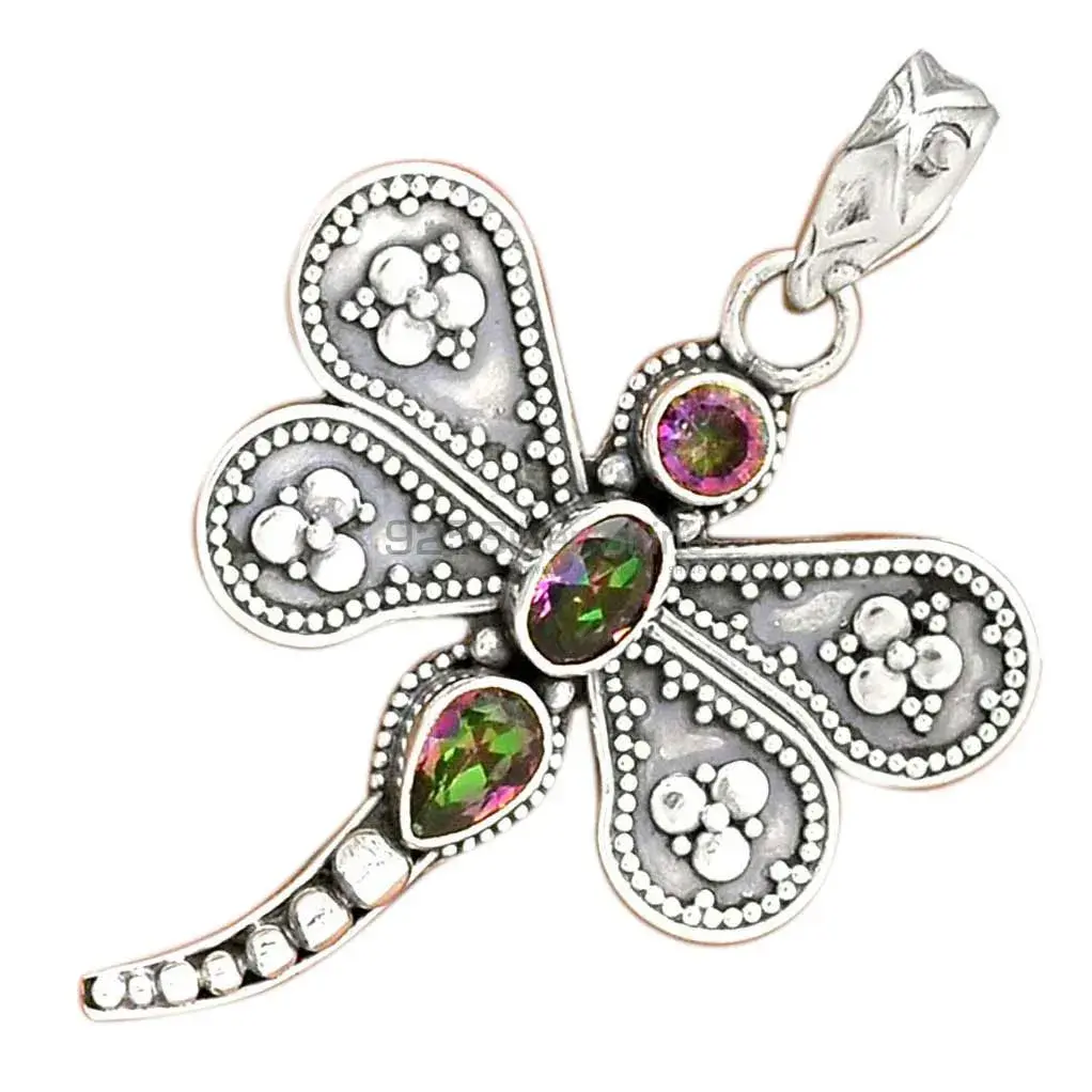 925 Sterling Silver Handmade Pendants In Mystic Topaz Gemstone Jewelry 925SP085-3_3