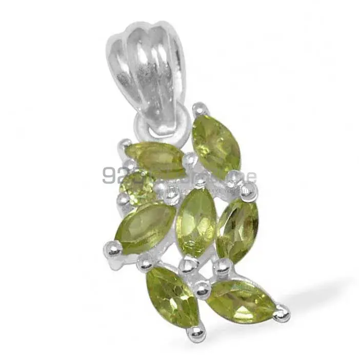 Wholesale 925 Sterling Silver Handmade Pendants In Peridot Gemstone Jewelry 925SP1521_0