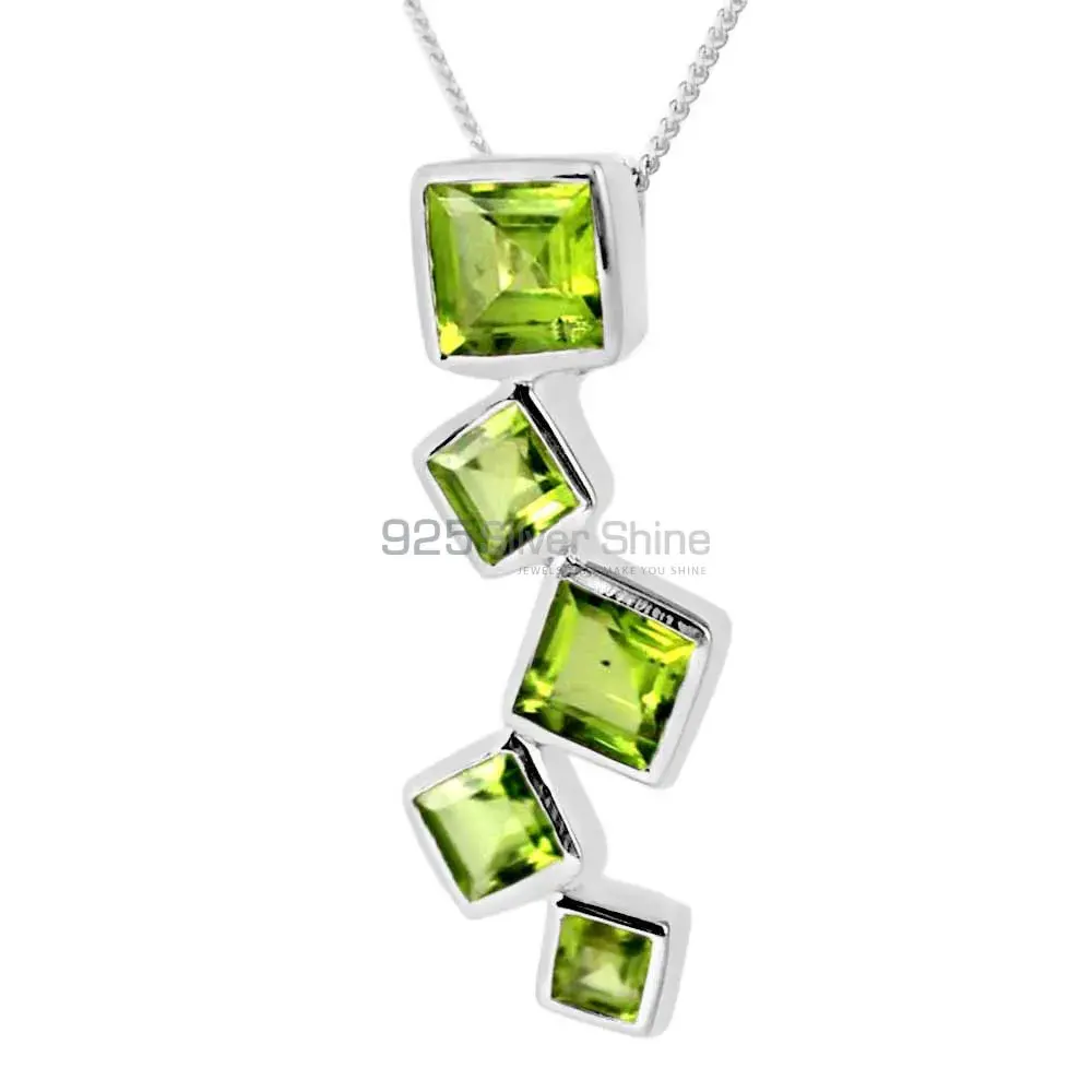 Wholesale 925 Sterling Silver Handmade Pendants In Peridot Gemstone Jewelry 925SP246-2