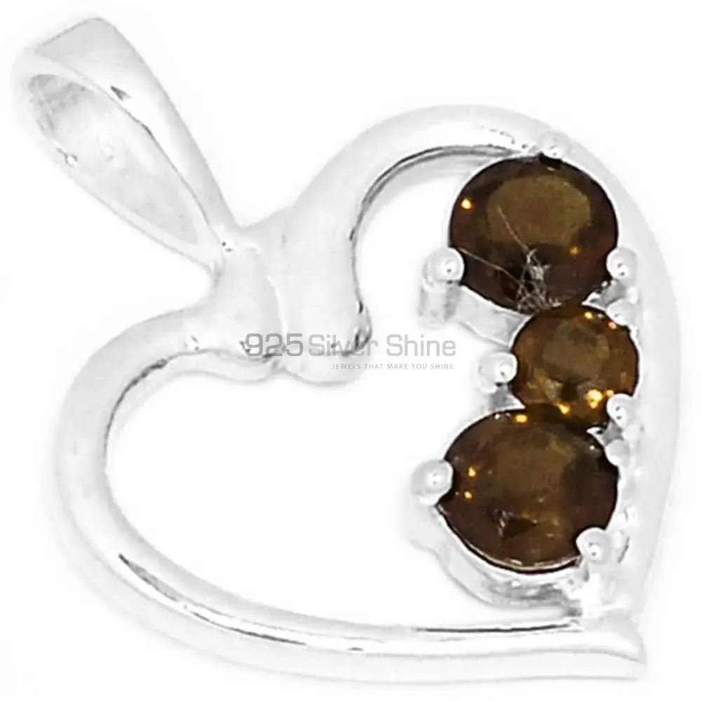 925 Sterling Silver Handmade Pendants In Smokey Gemstone Jewelry 925SP277-6