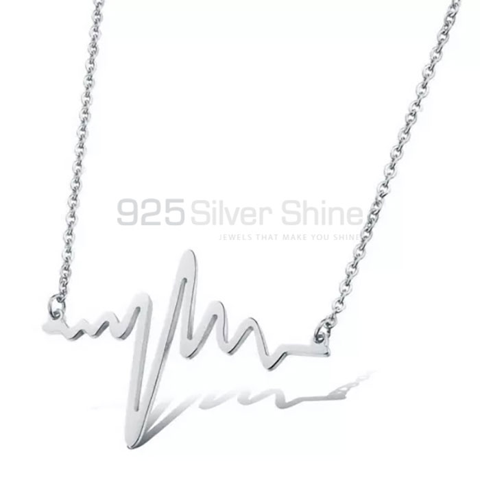925 Sterling Silver Heartbeat Necklace HBME317