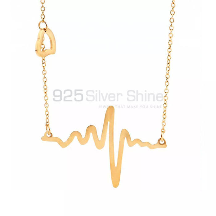 925 Sterling Silver Heartbeat Necklace HBME317_0