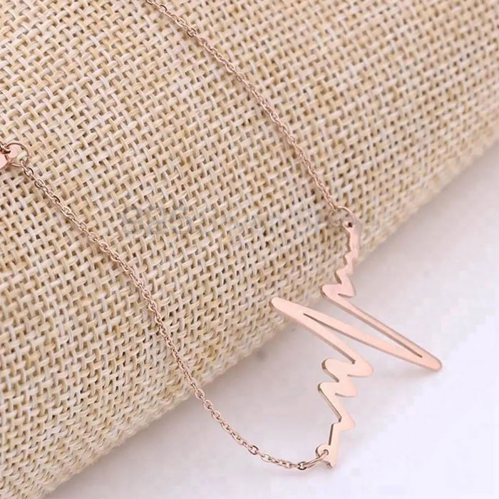 925 Sterling Silver Heartbeat Necklace HBME317_1