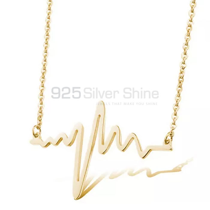 Wholesale 925 Sterling Silver Heartbeat Necklace HBME317_2