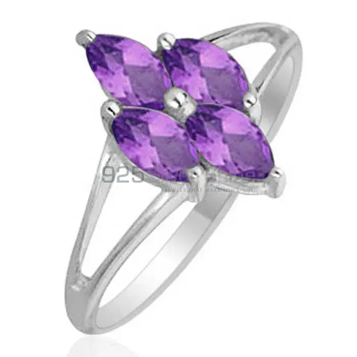 Wholesale 925 Sterling Silver Rings In Genuine Amethyst Gemstone 925SR1842_0