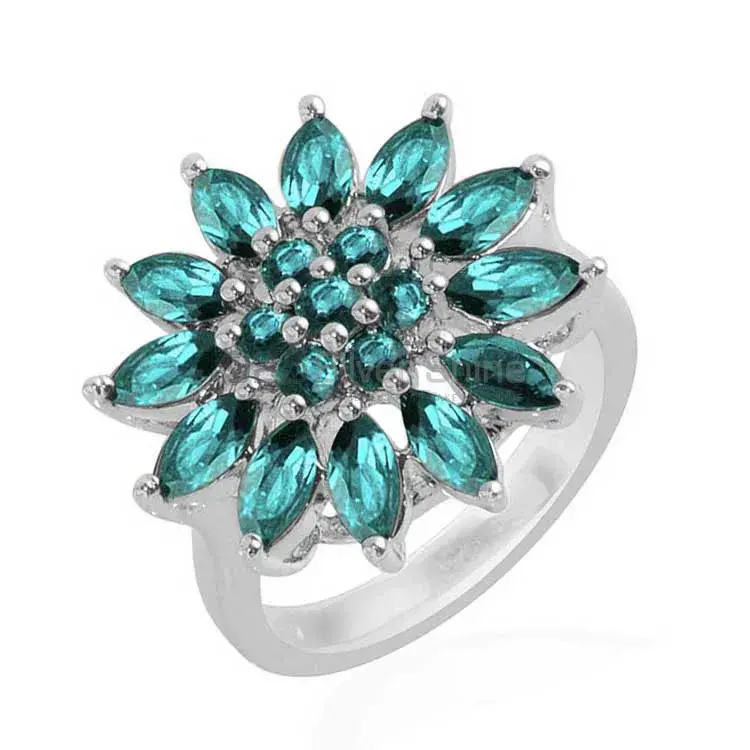 925 Sterling Silver Rings In Genuine Blue Topaz Gemstone 925SR1696_1