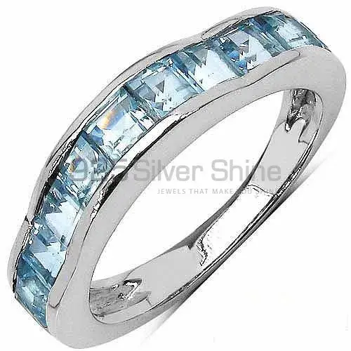 Wholesale 925 Sterling Silver Rings In Genuine Blue Topaz Gemstone 925SR3036