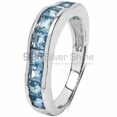Wholesale 925 Sterling Silver Rings In Genuine Blue Topaz Gemstone 925SR3036_1