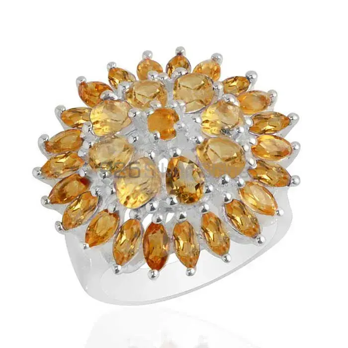 Wholesale 925 Sterling Silver Rings In Genuine Citrine Gemstone 925SR2079