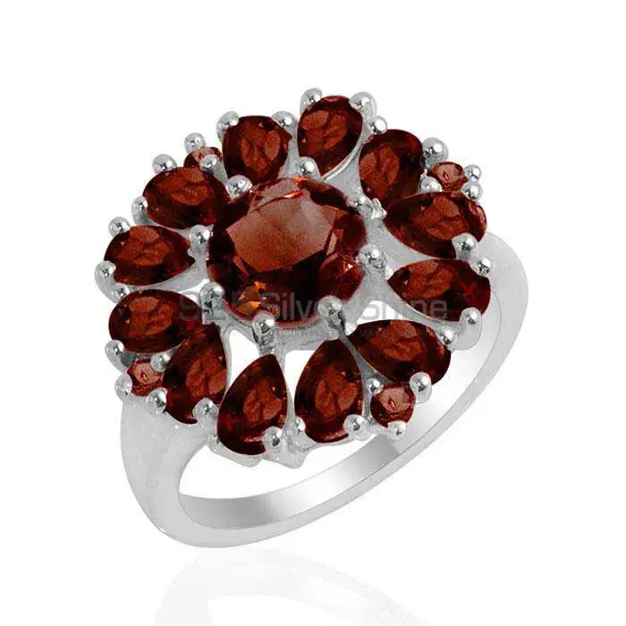 Wholesale 925 Sterling Silver Rings In Genuine Garnet Gemstone 925SR2158