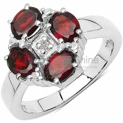 Wholesale 925 Sterling Silver Rings In Genuine Garnet Gemstone 925SR3209