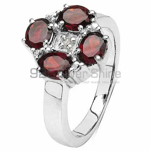 Wholesale 925 Sterling Silver Rings In Genuine Garnet Gemstone 925SR3209_1