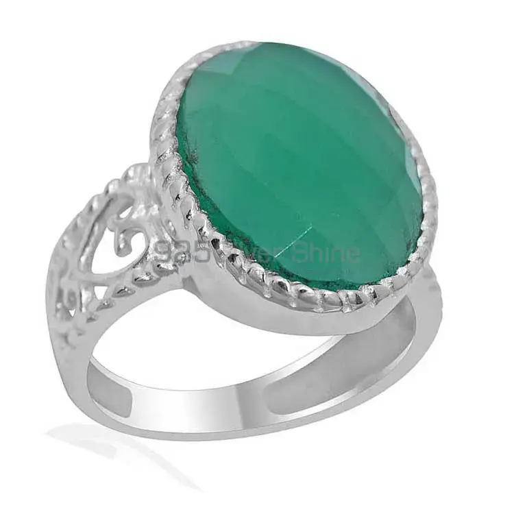 Wholesale 925 Sterling Silver Rings In Genuine Green Onyx Gemstone 925SR1921_0