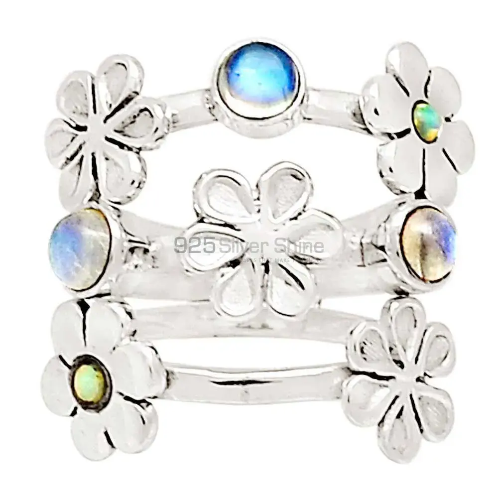 925 Sterling Silver Rings In Genuine Multi Gemstone 925SR2237_1