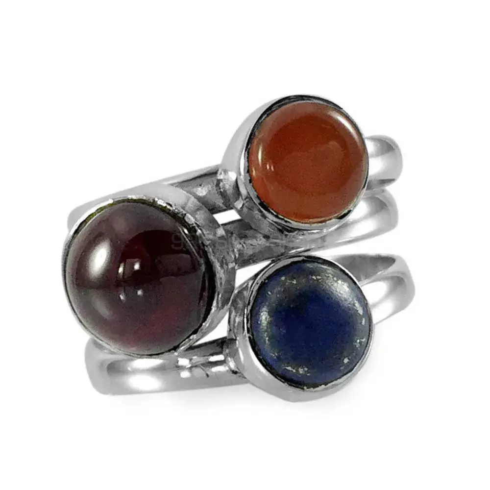 925 Sterling Silver Rings In Genuine Multi Gemstone 925SR3840_0