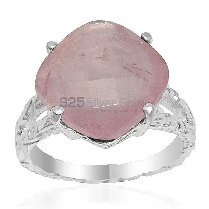 Wholesale 925 Sterling Silver Rings In Genuine Rose Quartz Gemstone 925SR1617