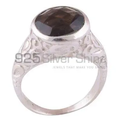 Wholesale 925 Sterling Silver Rings In Genuine Smoky Quartz Gemstone 925SR3955