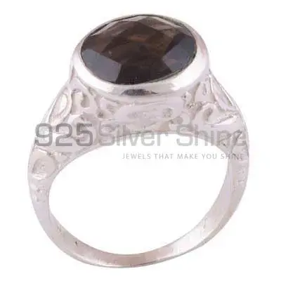 925 Sterling Silver Rings In Genuine Smoky Quartz Gemstone 925SR3955_0