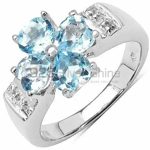 Wholesale 925 Sterling Silver Rings In Natural Blue Topaz Gemstone 925SR3207
