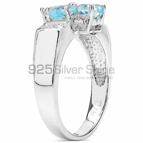 Wholesale 925 Sterling Silver Rings In Natural Blue Topaz Gemstone 925SR3207_0