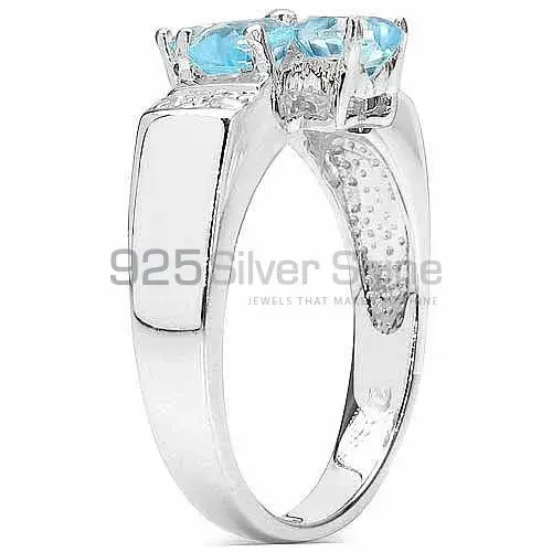 925 Sterling Silver Rings In Natural Blue Topaz Gemstone 925SR3207_1