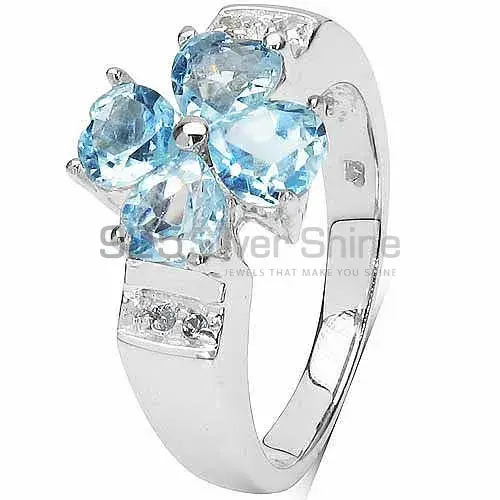Wholesale 925 Sterling Silver Rings In Natural Blue Topaz Gemstone 925SR3207_1
