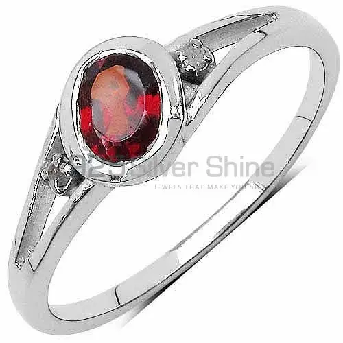 Garnet January Birthstone Sterling Silver Rings 925SR3113