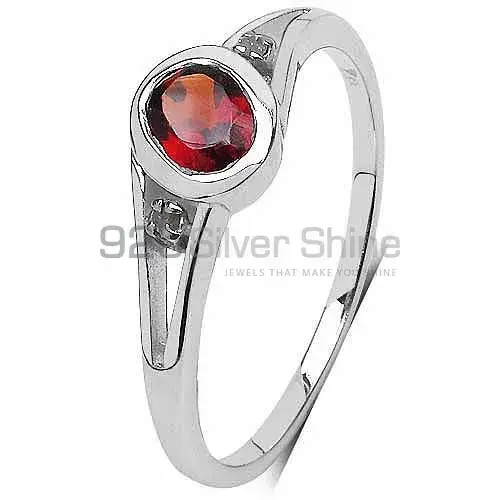 Garnet January Birthstone Sterling Silver Rings 925SR3113_1