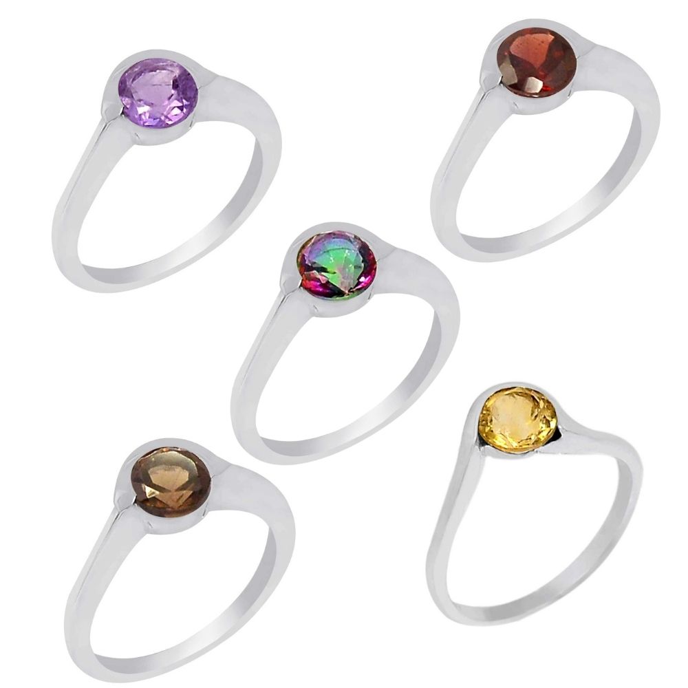 925 Sterling Silver Rings In Natural Mystic Topaz Gemstone 925SR932_2