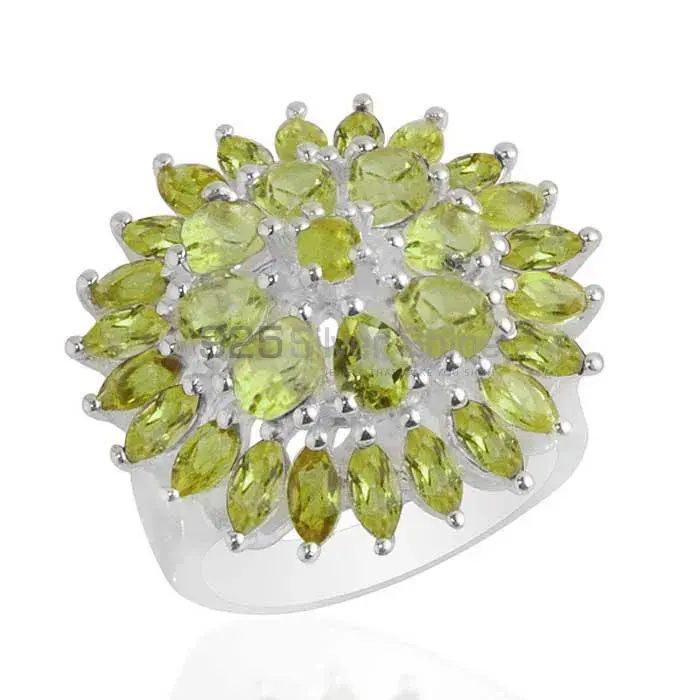 Wholesale 925 Sterling Silver Rings In Natural Peridot Gemstone 925SR2077