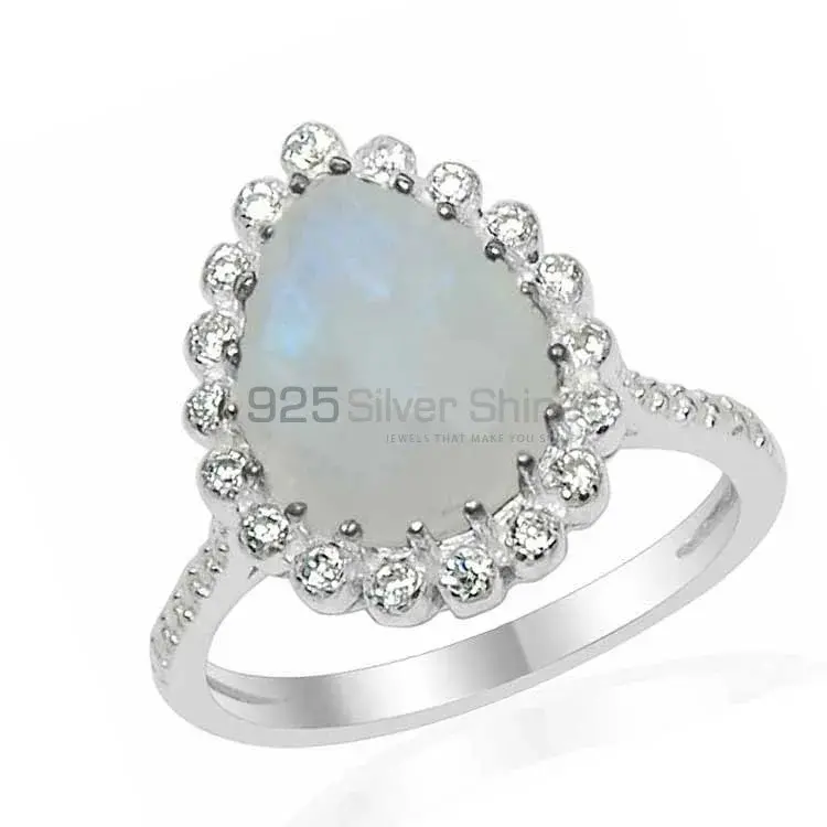 925 Sterling Silver Rings In Natural Rainbow Moonstone 925SR1536_1