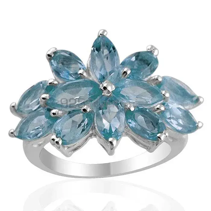 Wholesale 925 Sterling Silver Rings In Semi Precious Blue Topaz Gemstone 925SR1379