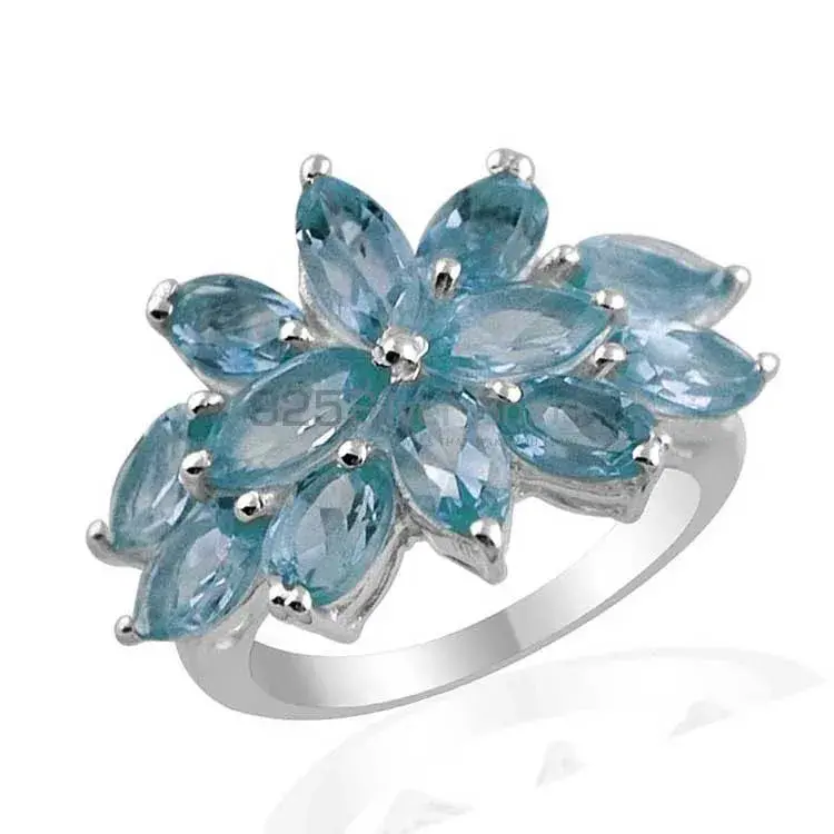 Wholesale 925 Sterling Silver Rings In Semi Precious Blue Topaz Gemstone 925SR1379_0