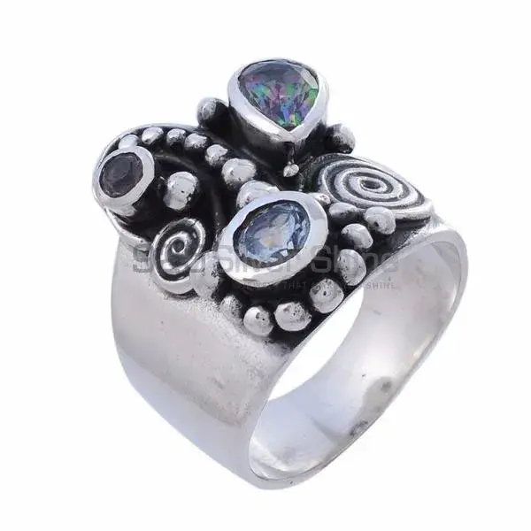 925 Sterling Silver Rings In Semi Precious Blue Topaz Gemstone 925SR3681_0