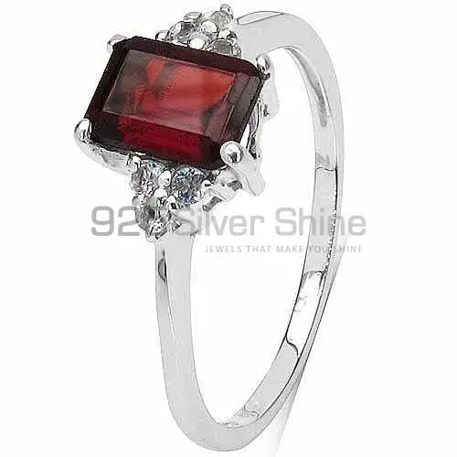 Natural Garnet Sterling Silver Anniversary Rings 925SR3208_1