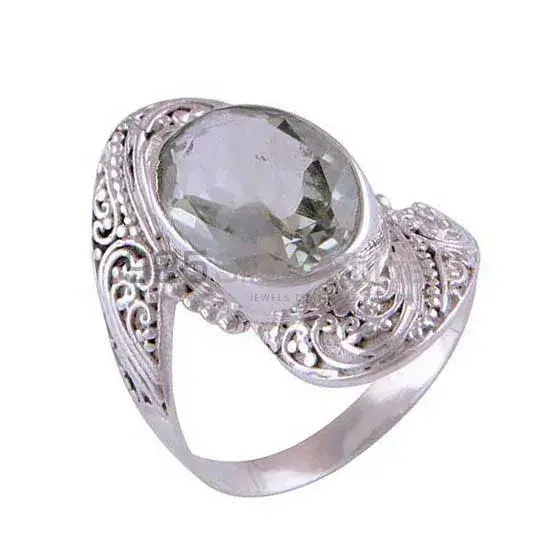 Fine Work Sterling Silver Green Amethyst Rings 925SR4112_0